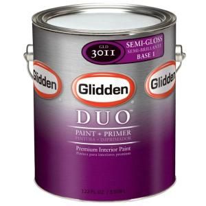 Glidden DUO 1 gal. White Semi Gloss Interior Paint and Primer GLD3000 01