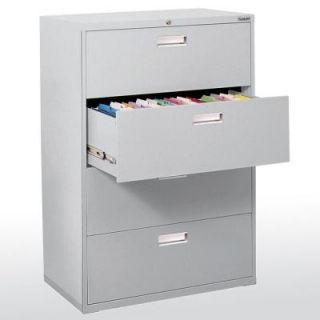 Sandusky 600 Series 36 in. W 4 Drawer Lateral File Cabinet in Dove Gray LF6A364 05