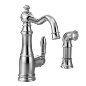 MOEN Weymouth Single Handle Side Sprayer Kitchen Faucet in Chrome S72101