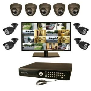 Security Labs 16 CH 2 TB Surveillance System with (9) 700 TVL High Res Cameras and 22 in. LED Monitor DISCONTINUED SLM461