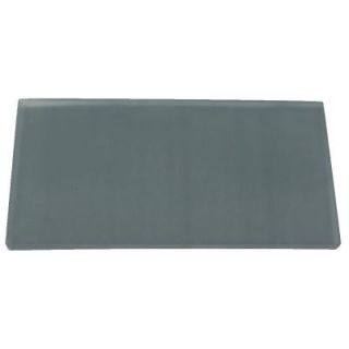Splashback Tile Contempo Blue Gray Frosted Glass Tile   3 in. x 6 in. x 4 mm Floor and Wall Tile Sample (1 sq. ft.) L7D8 GLASS TILE