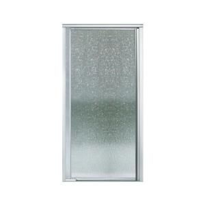 Sterling Plumbing Vista Pivot II 36 in. x 65 1/2 in. Framed Pivot Shower Door in Silver with Rain Glass Texture 1505D 36S G06