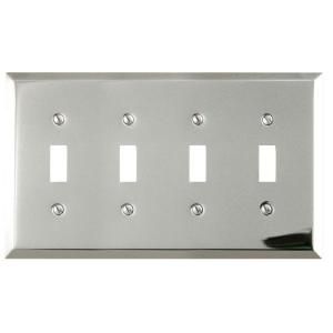 Amerelle Steel 4 Toggle Wall Plate   Chrome 161T4