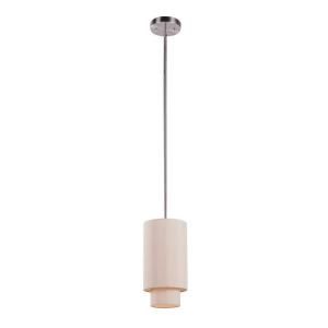 Filament Design Cabernet Collection 1 Light Brushed Nickel Pendant with Taupe Fabric Shade CLI WUP578646