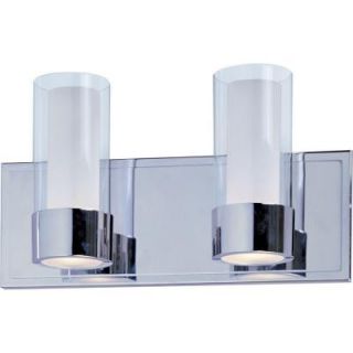 Illumine 2 Light Polished Chrome Bath Vanity with Clear/Frosted Glass Shade HD MA41829822