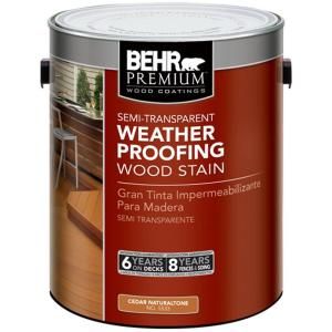 BEHR Premium 1 gal. Cedar Naturaltone Premium Semi Transparent Weatherproofing Wood Stain 553301