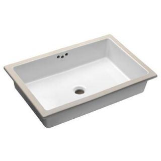 KOHLER Kathryn Undermount Bathroom Sink with Glazed Underside in White K 2297 G 0