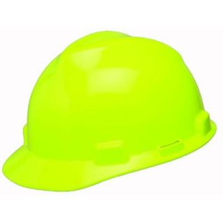MSA Safety Works Yellow Green Polycarbonate Resin Hard Hat with Ratchet Suspension 10124208