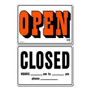Lynch Sign 14 in. x 10 in. Black and Orange Open   Black Closed on Plastic Sign R   1C