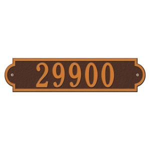 Whitehall Products Richmond Rectangular Antique Copper Estate Wall One Line Horizontal Address Plaque 2990AC