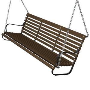 Ivy Terrace 60 in. Black and Teak Patio Swing DISCONTINUED IVS60FBLTE
