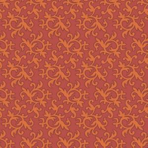 The Wallpaper Company 8 in. x 10 in. Orange Modern Small Swirl and Leaf Wallpaper Sample WC1280013S