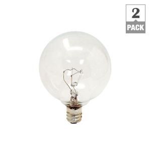 GE 60 Watt Incandescent G16.5 Globe Crystal Clear Light Bulb (2 Pack) 60GM CL 2P