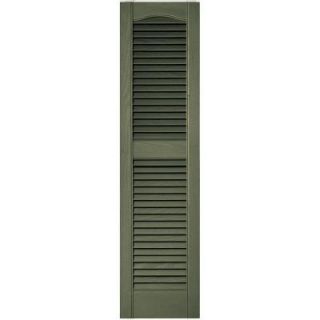Builders Edge 12 in. x 48 in. Louvered Vinyl Exterior Shutters Pair in #282 Colonial Green 010120048282 