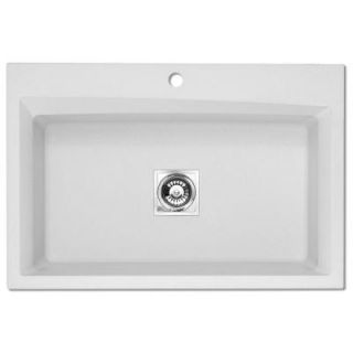 Astracast Dual Mount Granite 33x22x10 1 Hole Large Single Bowl Kitchen Sink in White WC10WH