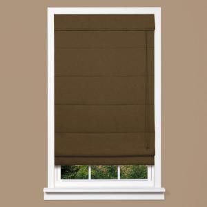 HOMEbasics Cocoa Textured Fabric Roman Shade, 64 in. Length with Inaccessible Cord (Price Varies by Size) IRTA3964
