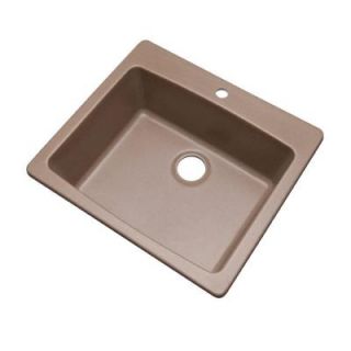 Mont Blanc Northbrook Dual Mount Composite Granite 25x22x9 1 Hole Single Bowl Kitchen Sink in Natural 30104Q