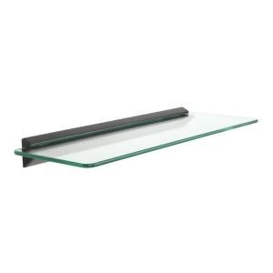 Knape & Vogt 6 in. x 18 in. Black Glass Decorative Shelf Kit 89 BLK 10618