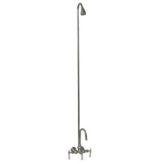 Barclay Products 3 Handle Claw Foot Tub Faucet without Hand Shower with Riser in Chrome 4013 PL CP