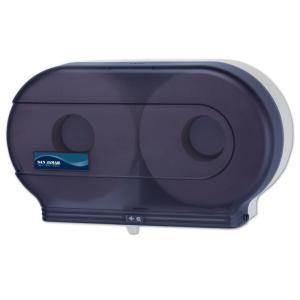 San Jamar 2 Roll Black Pearl Twin Jumbo Toilet Tissue Dispenser SAN R4000TBK