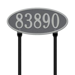 Whitehall Products Madison Oval Pewter/Silver Standard Lawn One Line Address Plaque 4013PS