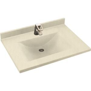 Swanstone Contour 31 in. Solid Surface Vanity Top with Basin in Bone CV2231 037