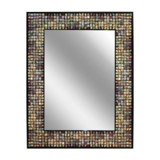 Deco Mirror 22 in. x 28 in. Metallic Tile Rectangle Mirror in Black 8614