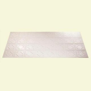 Fasade Traditional 4 2 ft. x 4 ft. Gloss White Glue up Ceiling Tile G53 00