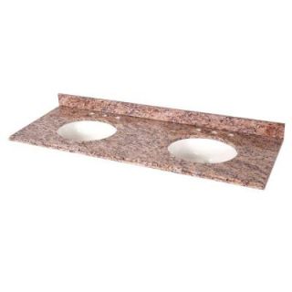 St. Paul 61 in. x 22 in. Stone Effects Double Bowl Vanity Top in Santa Cecilia with White Bowl SEO6122DCOMY STC