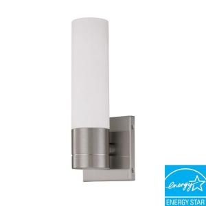 Green Matters Link 1 Light Brushed Nickel Tube Wall Sconce HD 3953