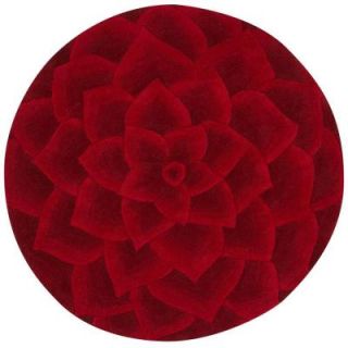 Home Decorators Collection Corolla Red 5 ft. 9 in. Round Area Rug 4172435110