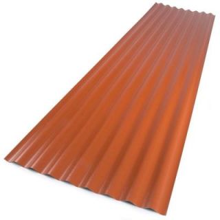 Suntop 26 in. x 12 ft. Sedona Brick Foamed Polycarbonate Corrugated Roof Panel 108972