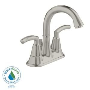 American Standard Tropic 4 in. 2 Handle High Arc Bathroom Faucet in Satin Nickel with Metal Speed Connect Pop Up Drain 7038.201.295