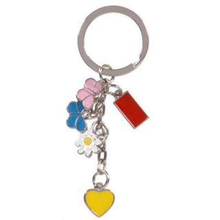 The Hillman Group Heart, Butterfly and Flower Charms Key Chain (3 Pack) 711621
