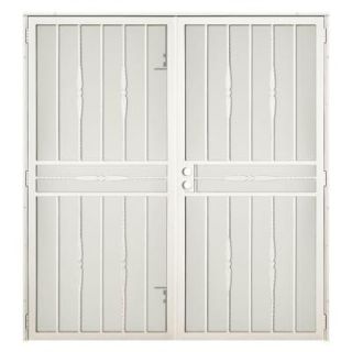 Unique Home Designs Cottage Rose 72 in. x 80 in. Navajo White Outswing Double Security Door SDR06000721028