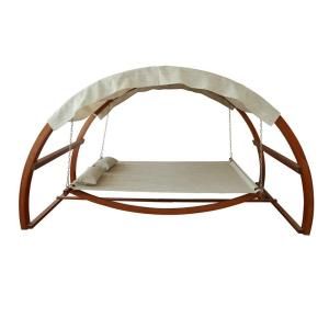 Leisure Season Patio Swing Bed with Canopy SBWC402