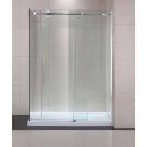 Schon Lindsay 60 in. x 79 in. Frameless Shower Enclosure with Sliding Glass Shower Door in Chrome and Clear Glass SC70019