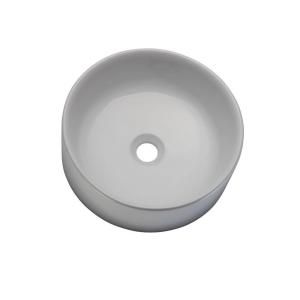 DECOLAV Classically Redefined Semi Recessed Round Bathroom Sink in White 1458 CWH