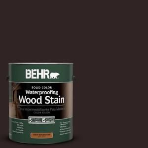 BEHR 1 gal. #SC 104 Cordovan Brown Solid Color Waterproofing Wood Stain 21301