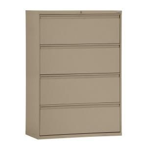 Sandusky 800 Series 36 in. W 4 Drawer Full Pull Lateral File Cabinet in Tropic Sand LF8F364 04