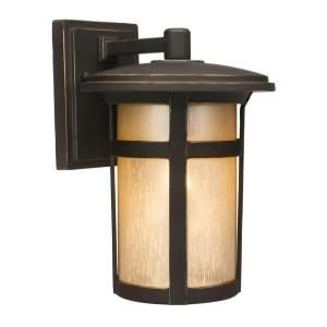 Hampton Bay Round Craftsman Wall Mount 1 Light Outdoor Dark Rubbed Bronze Lantern 23032