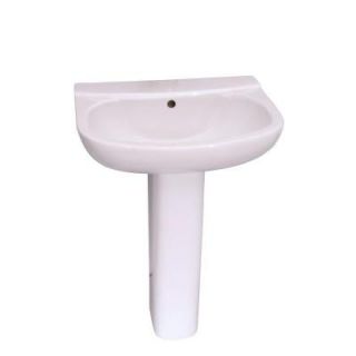 Barclay Products Amy 22 in. Pedestal Lavatory Sink Combo for 8 in. Widespread in White 3 248WH
