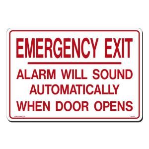 Lynch Sign 14 in. x 10 in. Red on White Plastic Emergency Exit Sign ES 19