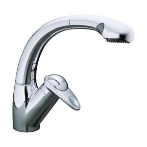 KOHLER Avatar Single Handle Pull Out Sprayer Kitchen Faucet in Polished Chrome with Lever Handle DISCONTINUED K 6350 CP
