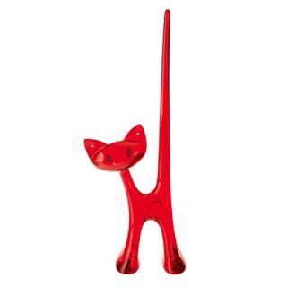 Koziol Miaou the Cat Jewelry Stand 52635 Color Transparent Red