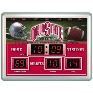 Ohio State University 14 in. x 19 in. Scoreboard Clock with Temperature 0127624
