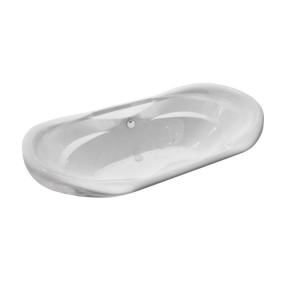 Universal Tubs Ruby Waterfall 5.8 ft. Jetted Air Bath Tub with Center Drain in White HD4170IFAL