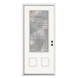 JELD WEN Destin 3/4 Lite Primed White Steel Entry Door with Brickmould DISCONTINUED THDJW166700254