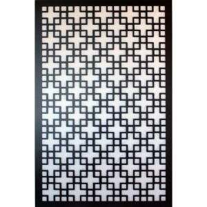 Acurio Latticeworks 1/4 in. x 32 in. x 4ft. Black Chinese Style 1 Vinyl Decor Panel 3248PVCBK CH1