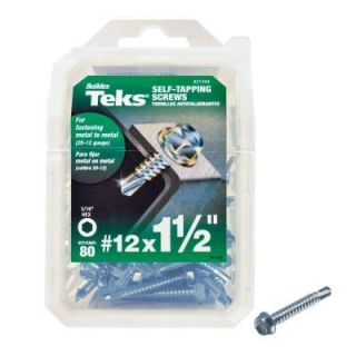 Teks #12 1 1/2 in. External Hex Flange Hex Head Self Drilling Screws (80 Pack) 21344